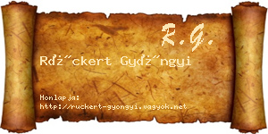 Rückert Gyöngyi névjegykártya