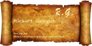 Rückert Gyöngyi névjegykártya